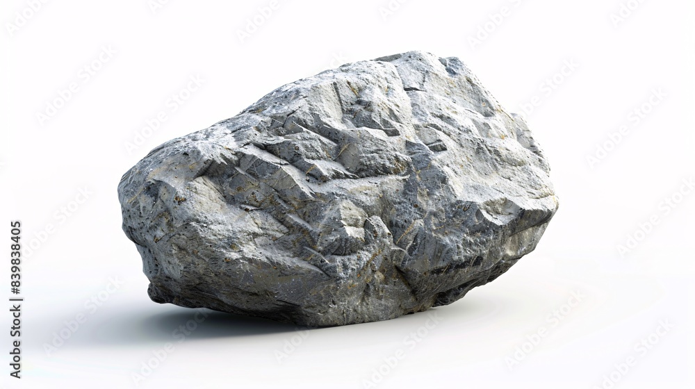 Obraz premium Smooth gray rock on a clean white background