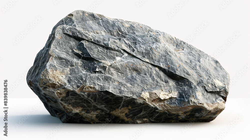 Smooth gray rock on a clean white background Smooth gray rock on a clean white background