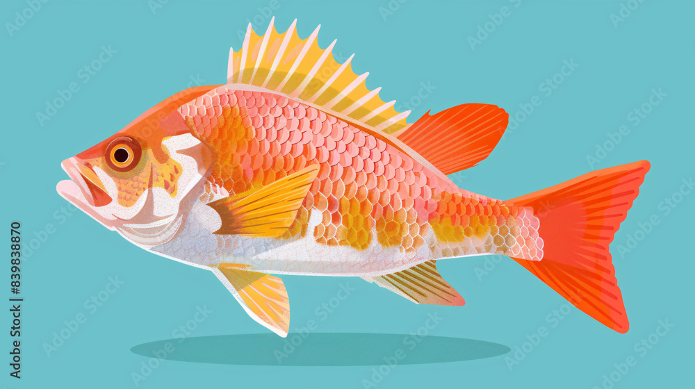 A goldfish with orange fins swims gracefully in a glass bowl filled with blue water A goldfish with orange fins swims gracefully in a glass bowl filled with blue water