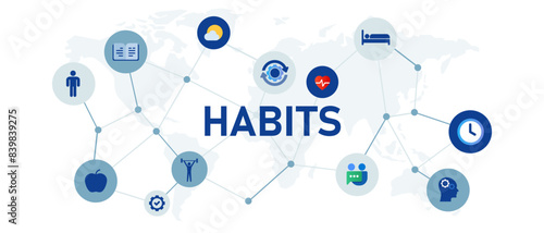 person good habits sport communication sleep and read book daily routine lifestyle