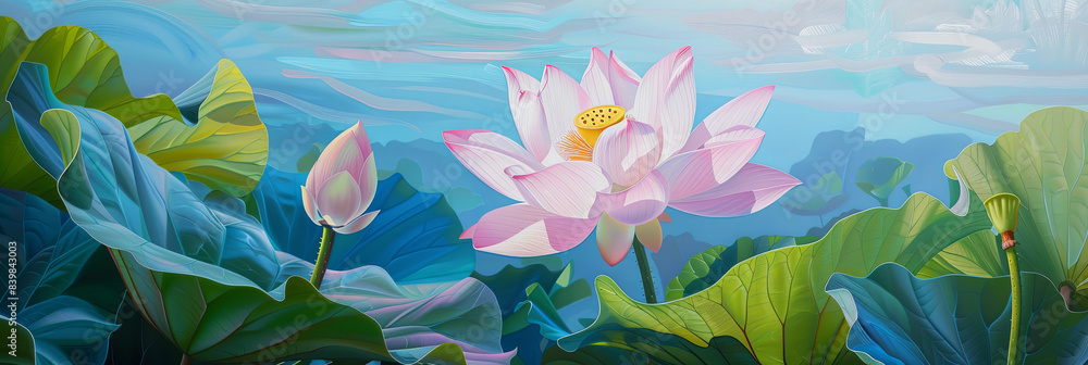 vibrant lotus flower, generative AI vibrant lotus flower, generative AI