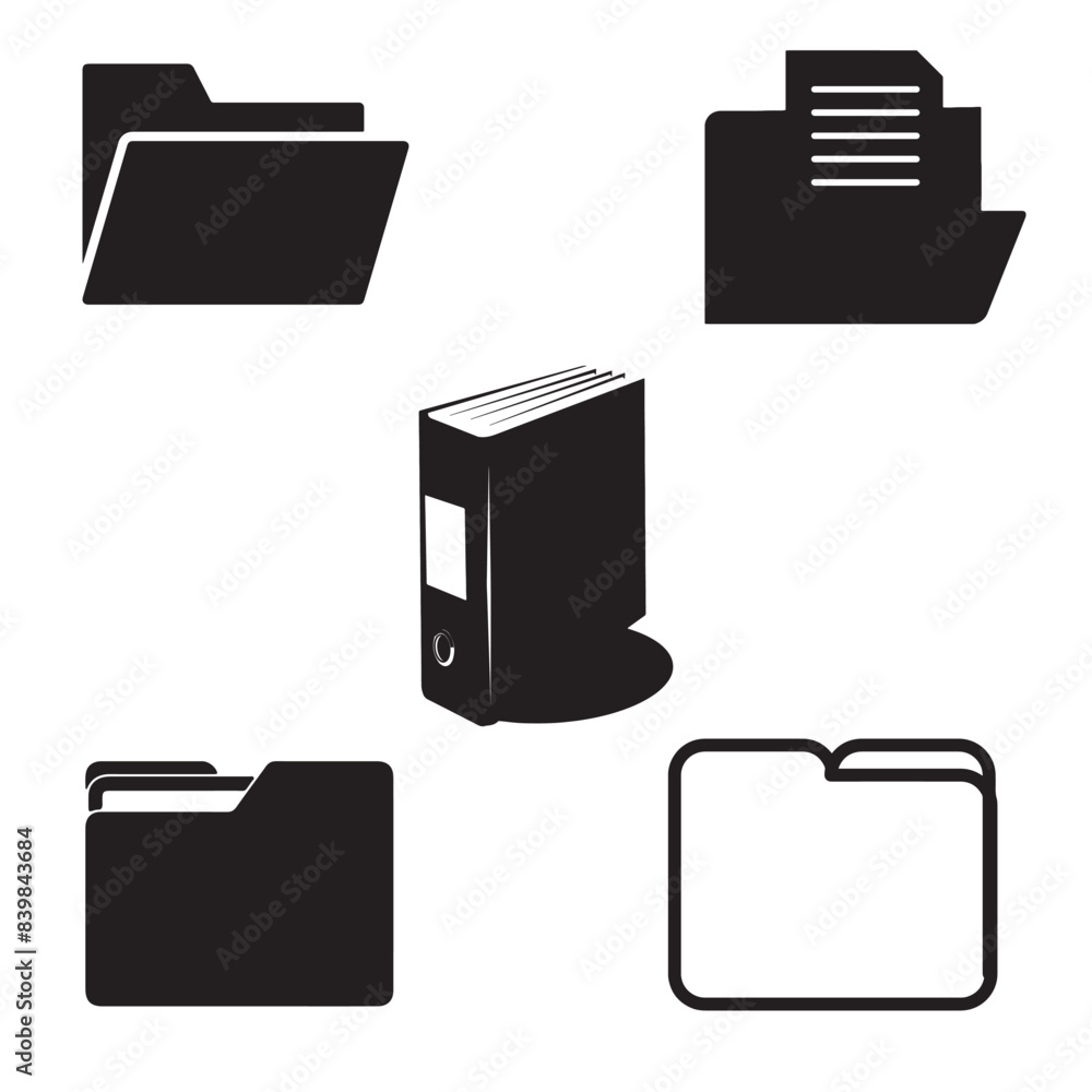 folder icons set isolated folder icons set isolated