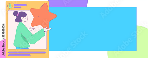 Virtual characters social communication concept business flat vector hand drawn illustration

