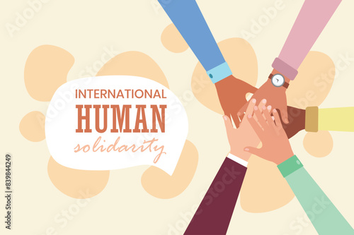 Hands on top of each other, people put together. The concept of cooperation, unity, togetherness. Diversity background