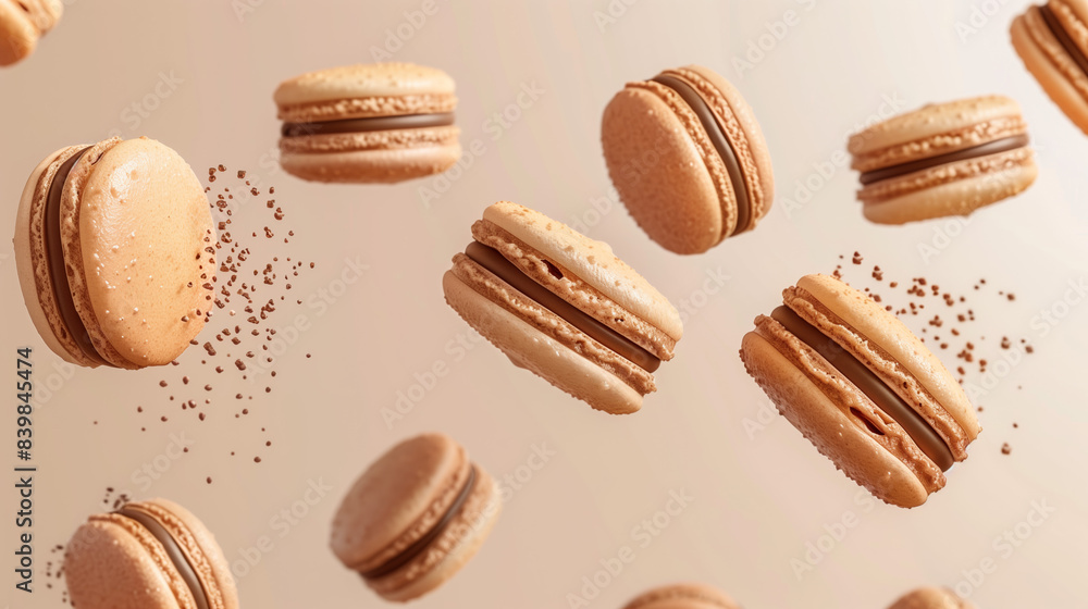 3D Macarons Array on White Background 3D Macarons Array on White Background