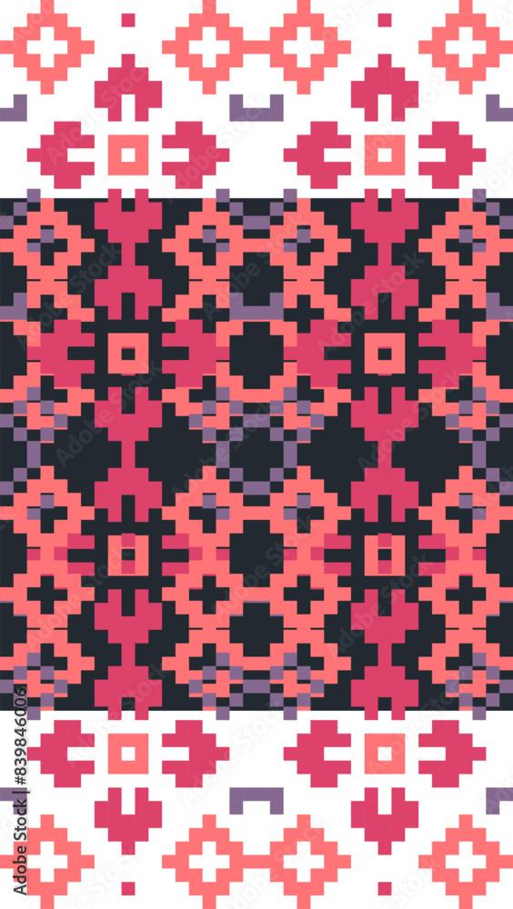 Fototapeta premium Abstract seamless background pattern pixelated Pixel Seamless Pattern