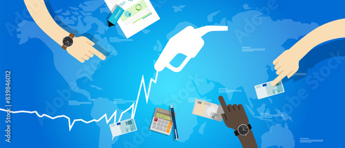 Oil gas price goes up increase rise world crude oil chart market fuel pump money global transaction