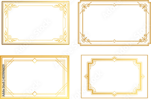 set of gold frames