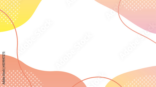 抽象的な背景　暖色カラー　かわいい　シェイプ　フレーム