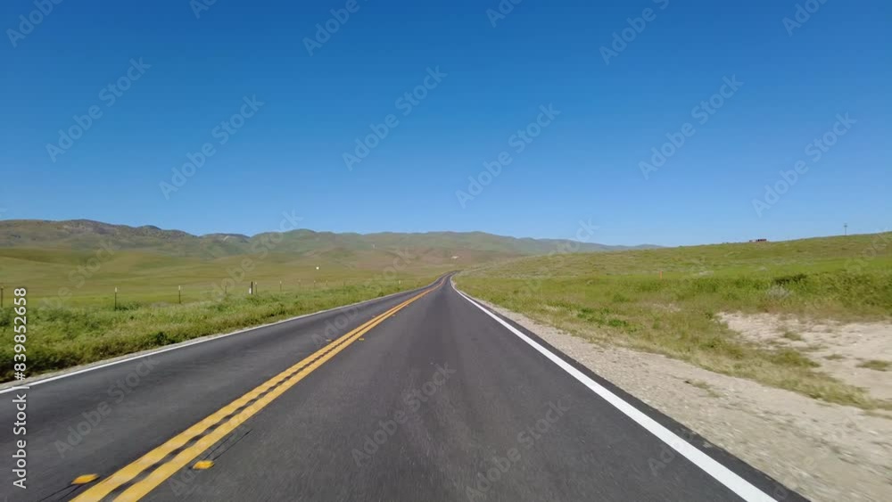 Carrizo Plain Highway 58 West McKittrick 01 Front View Driving Plates California USA Carrizo Plain Highway 58 West McKittrick 01 Front View Driving Plates California USA