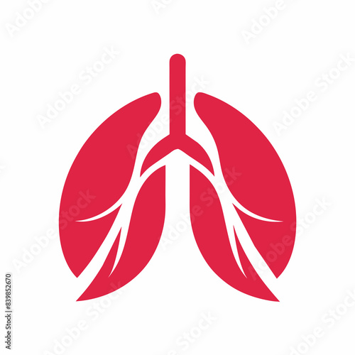 Modern minimalistic lung cancer logo icon vector art silhouette illustration