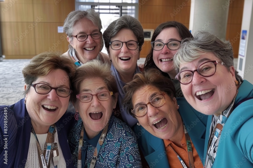 Group of happy senior women looking at camera and laughing at the camera Group of happy senior women looking at camera and laughing at the camera