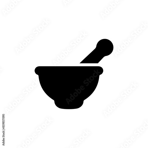 Mortar and pestle icon vector template design symbol illustration