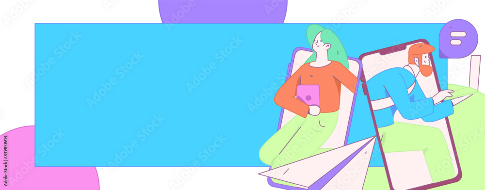 Virtual characters social communication concept business flat vector hand drawn illustration
Virtual characters social communication concept business flat vector hand drawn illustration