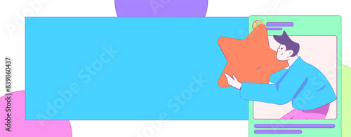 Virtual characters social communication concept business flat vector hand drawn illustration

