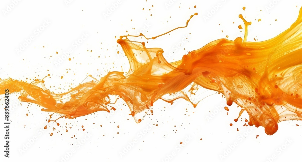 Naklejka premium Vibrant orange liquid splash