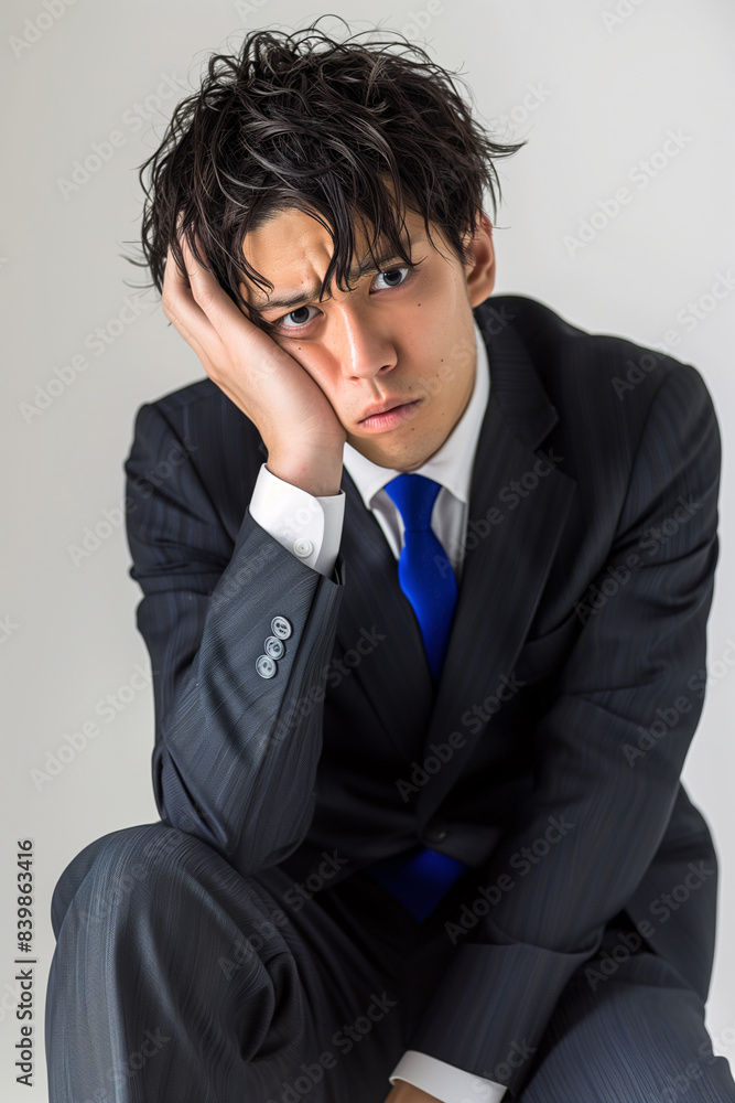 落ち込む、悩むビジネスマン