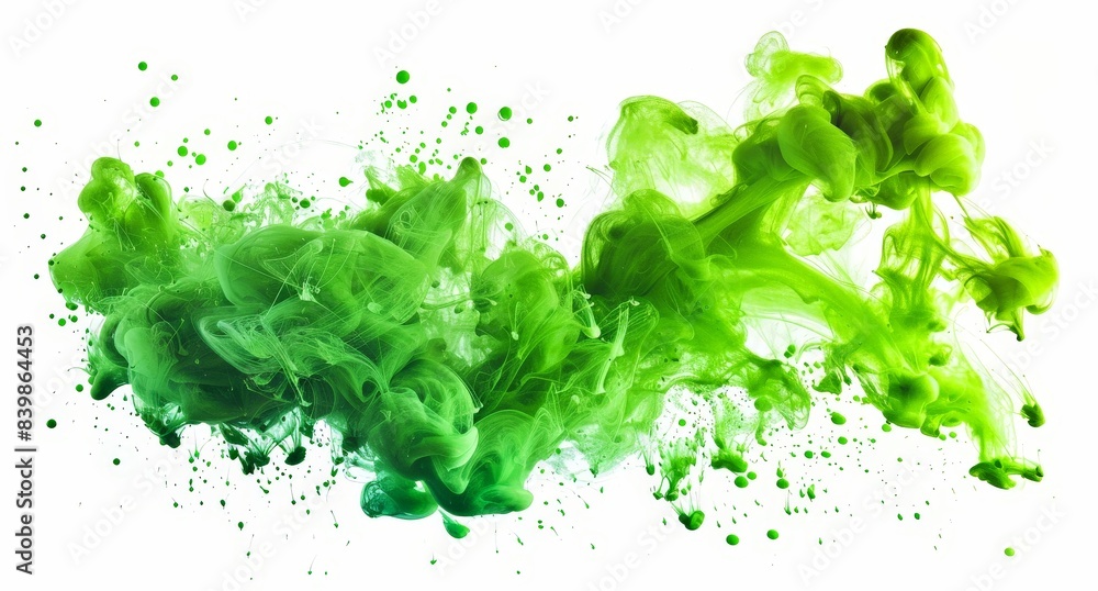 abstract green smoke explosion on white background abstract green smoke explosion on white background