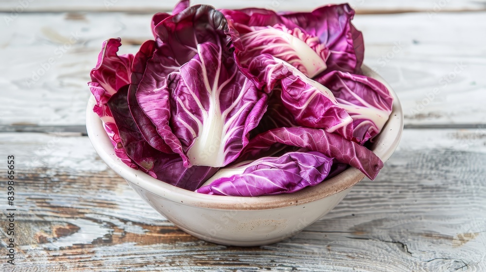 Fototapeta premium Fresh red cabbage in a bowl