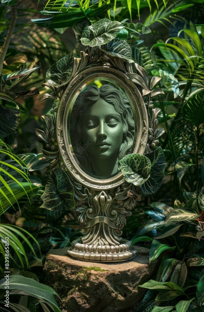 Enchanting garden mirror reflection