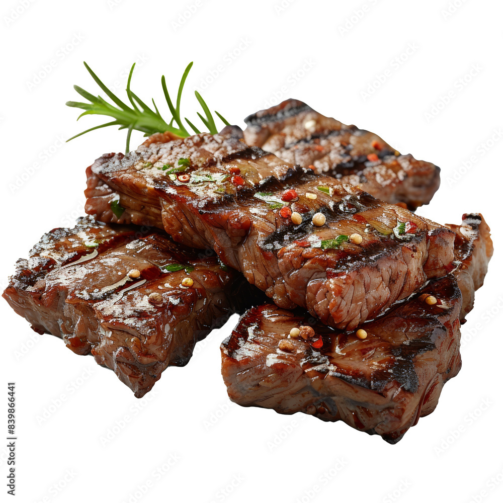 Grilled Beef Steak Isolated on White Background Grilled Beef Steak Isolated on White Background