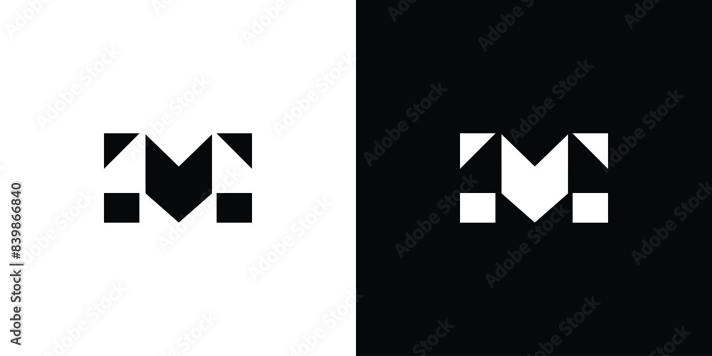 Modern and strong letter M initials logo design Modern and strong letter M initials logo design