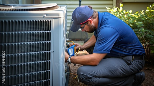 air repairman blue collar photo