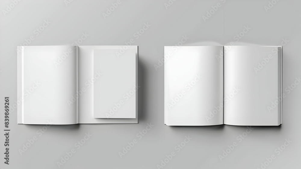 Vector white book mockup set - cover, spread, spine Realistic blank book in hardcover in different angles Top view Applicable for design presentation Vector white book mockup set - cover, spread, spine Realistic blank book in hardcover in different angles Top view Applicable for design presentation