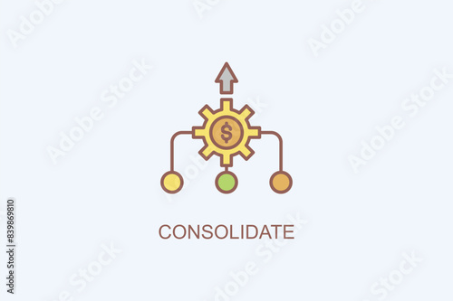 Consolidate Vector Icon Or Logo Illustration