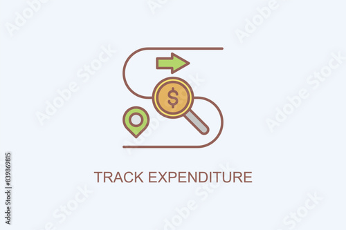 Track Expenditure Vector Icon Or Logo Illustration