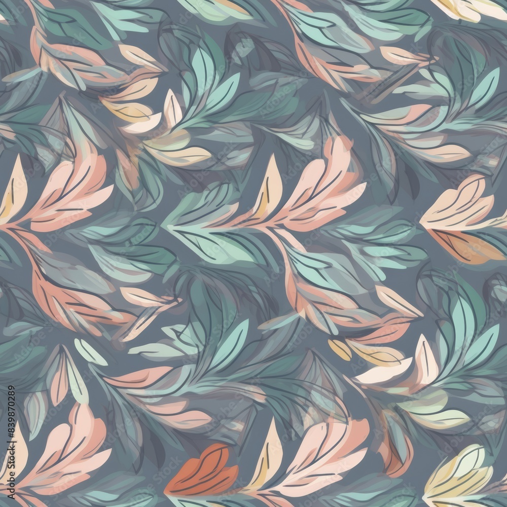 intricate leaf pattern pastel colours solid colour in background with texture intricate leaf pattern pastel colours solid colour in background with texture