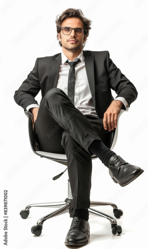 businessman sitting in a chair It symbolizes a time of rest or reflection. businessman sitting in a chair It symbolizes a time of rest or reflection.