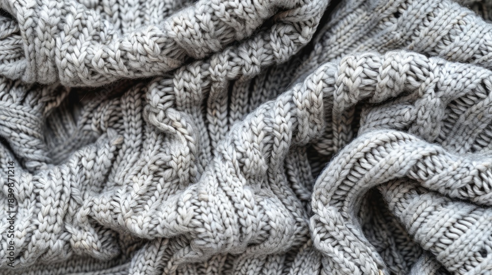 The Appearance of a Grey Knitted Wool Fabric Culinary Texture The Appearance of a Grey Knitted Wool Fabric Culinary Texture