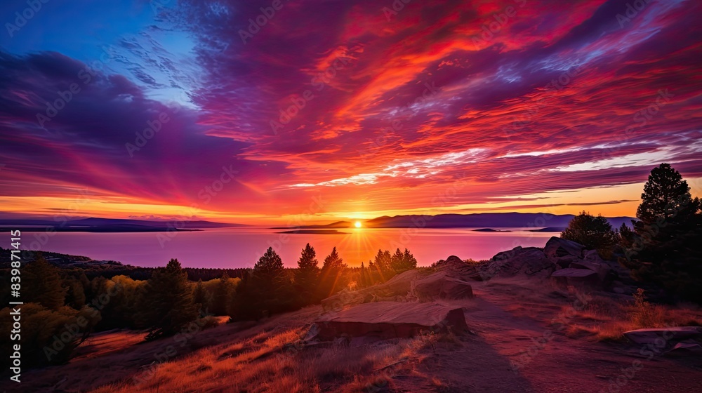 Fototapeta premium hues sun shining through clouds