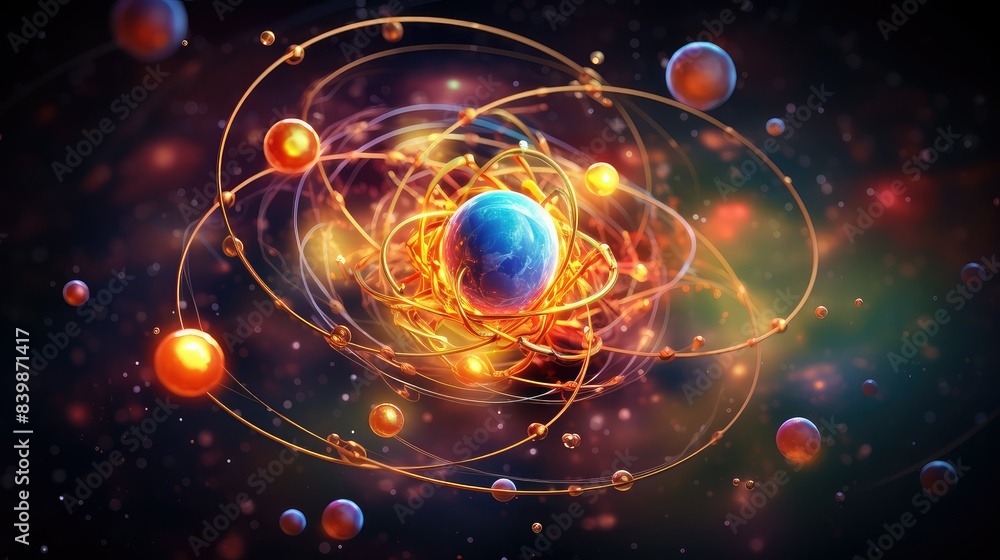 Obraz premium proton atom illustration