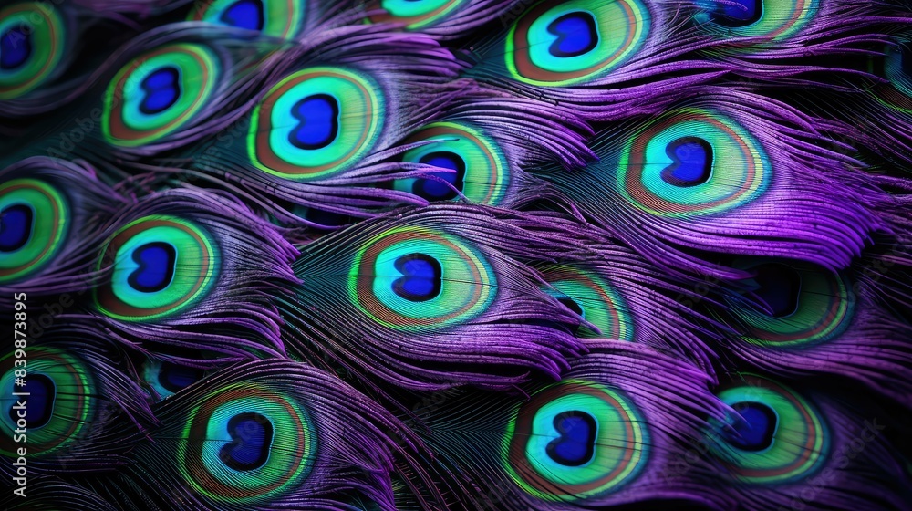 Obraz premium feathers purple and teal