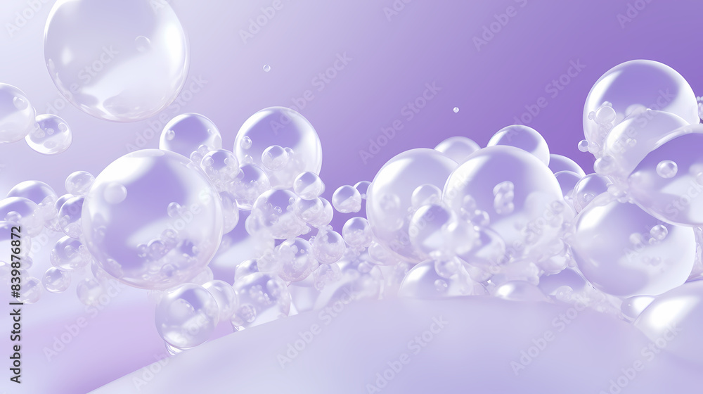 Bubbles floating on light purple background Bubbles floating on light purple background