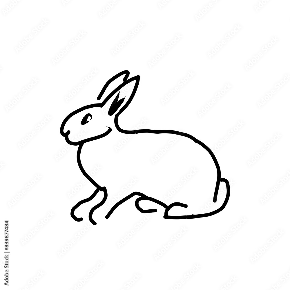 Rabbit line outline simple icon logo design Rabbit line outline simple icon logo design