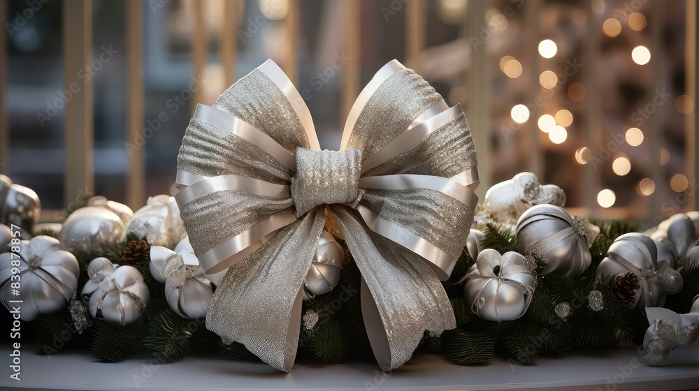 wreath silver christmas bows wreath silver christmas bows