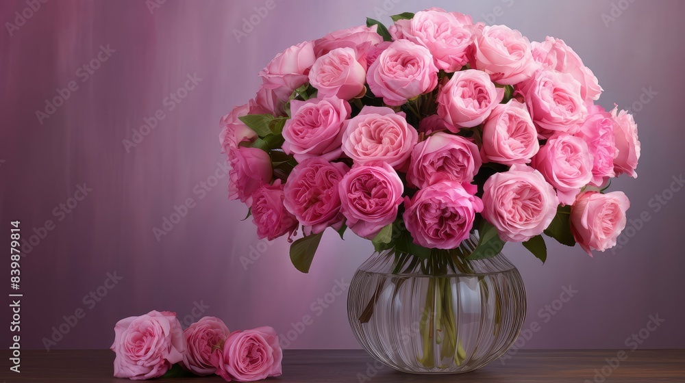 Obraz premium harmonious cabbage rose pink