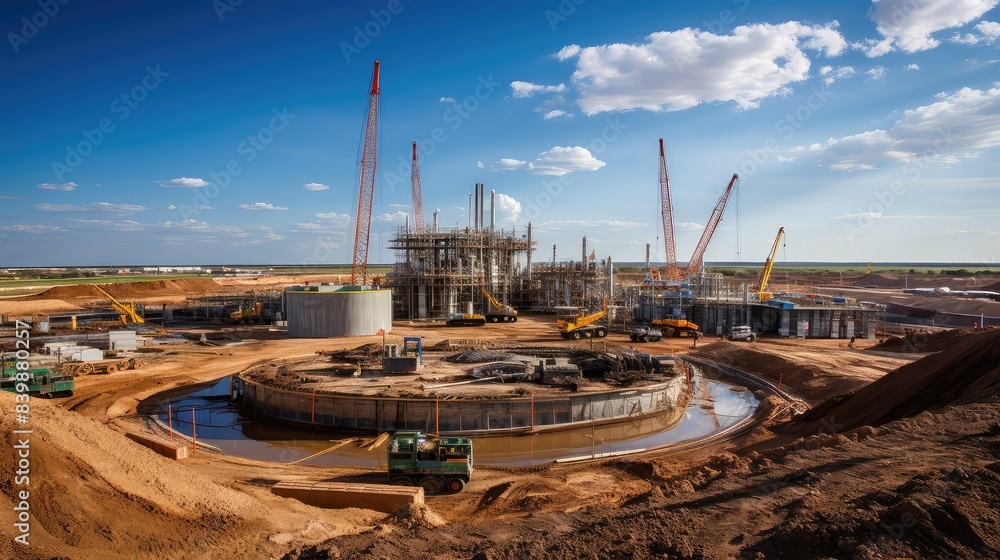 Obraz premium tanks oil field construction