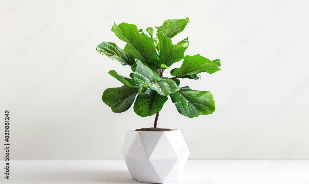 Fiddle leaf fig tree in a geometric pot Fiddle leaf fig tree in a geometric pot