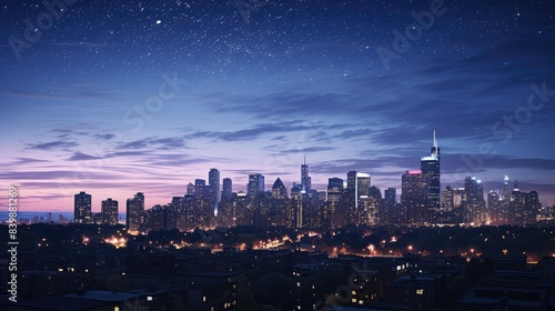 Wallpaper Mural skyline city and stars Torontodigital.ca