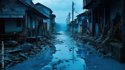 aftermath blue tsunami © vectorwin