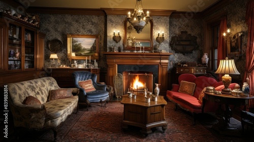 mantel traditional interior design photo