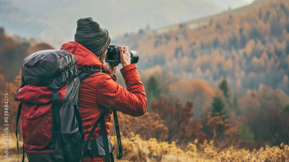 man takes a photo of the landscape with his camera generative ai man takes a photo of the landscape with his camera generative ai