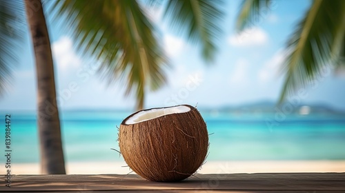 beach open coconut background