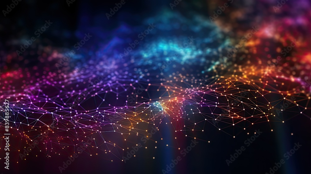 Obraz premium three abstract technology particles mesh background