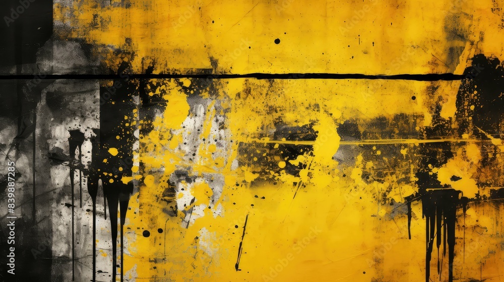 Fototapeta premium intense black and yellow grunge