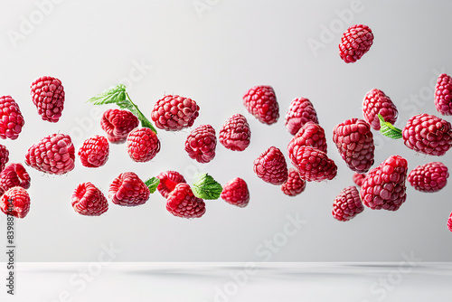 Ripe raspberry on a white background photo